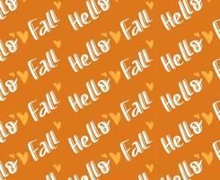 Hallo vallen borstel belettering tekens naadloos patroon. typografisch stijl herfst achtergrond vector