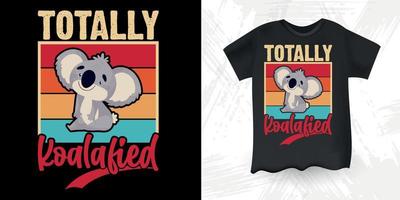grappig schattig koala beer retro wijnoogst koala t-shirt ontwerp vector