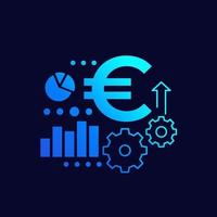 financieel icoon met euro, vector illustratie