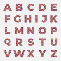 kleurrijk alfabet met mandala ontwerp, een naar z alfabet verzameling vector