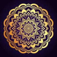 goud kleur mandala achtergrond ontwerp sjabloon vector