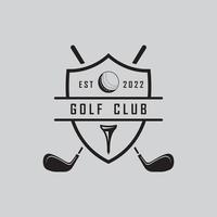 golf logo en vector met leuze sjabloon