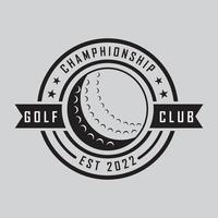 golf logo en vector met leuze sjabloon