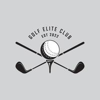 golf logo en vector met leuze sjabloon