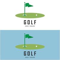 golf logo en vector met leuze sjabloon