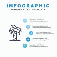 cultuur globaal Indië Indisch palm boom Sri Lanka boom lijn icoon met 5 stappen presentatie infographics achtergrond vector