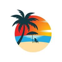 sunset beach logo afbeeldingen vector