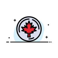 herfst Canada blad esdoorn- bedrijf vlak lijn gevulde icoon vector banier sjabloon