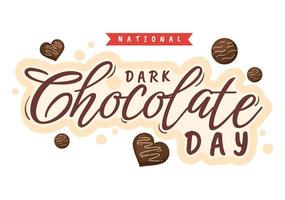 wereld donker chocola dag Aan februari 1e voor de Gezondheid en geluk dat Choco brengt in vlak stijl tekenfilm hand- getrokken Sjablonen illustratie vector