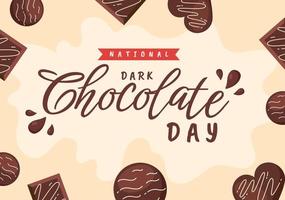 wereld donker chocola dag Aan februari 1e voor de Gezondheid en geluk dat Choco brengt in vlak stijl tekenfilm hand- getrokken Sjablonen illustratie vector