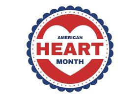 februari is Amerikaans hart maand met een pulse voor Gezondheid en overwinnen cardiovasculair ziekte in vlak tekenfilm hand- getrokken sjabloon illustratie vector