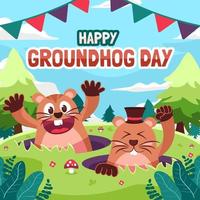 fijne groundhog-dag vector