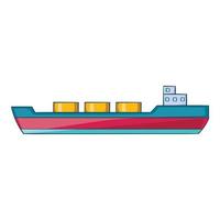 schip draagt lading icoon, tekenfilm stijl vector