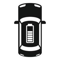 top visie elektrisch auto icoon, gemakkelijk stijl vector
