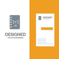 onderwijs notitieboekje kladblok 11 grijs logo ontwerp en bedrijf kaart sjabloon vector