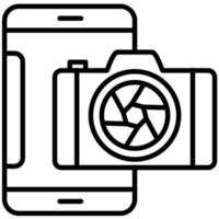 smartphone camera lijn icoon vector