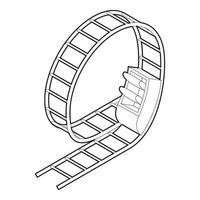 achtbaan icoon in schets stijl vector