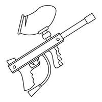 paintball geweer pictogram, overzicht stijl vector