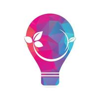 bladeren en licht lamp, vector logo icoon