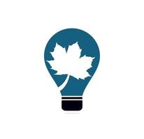 Canada blad in licht lamp logo icoon vector inspiratie