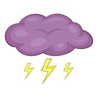 wolken en storm icoon, tekenfilm stijl vector