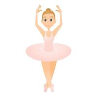 ballerina staand Aan tenen icoon, vlak stijl vector