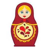 matrioshka icoon, vlak stijl vector