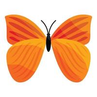 geel vlinder icoon, tekenfilm stijl vector