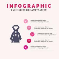 kleding regen regenachtig solide icoon infographics 5 stappen presentatie achtergrond vector