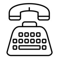 telefoon schrijfmachine lijn icoon vector