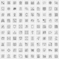 100 bedrijf pictogrammen voor web en afdrukken materiaal vector