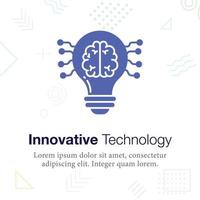 lamp en hersenen vector illustratie icoon, verwant naar vernieuwend technologie en school- onderwijs