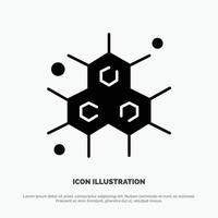 chemicus moleculair wetenschap solide glyph icoon vector