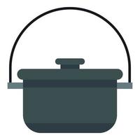 camping pot icoon, vlak stijl vector