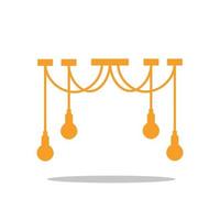 meubilair kroonluchter, verdieping en tafel lamp in vlak tekenfilm stijl. een reeks van lampen Aan een wit achtergrond. kroonluchters, verlichter, zaklamp - elementen van een modern interieur. vector illustratie.