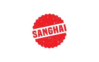 sanghai China postzegel rubber met grunge stijl Aan wit achtergrond vector