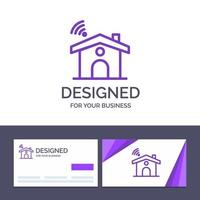 creatief bedrijf kaart en logo sjabloon Wifi onderhoud signaal huis vector illustratie