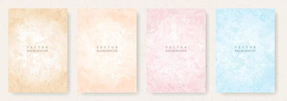 abstract waterverf structuur achtergrond set. roze, blauw, bruin, beige vector marmeren patroon