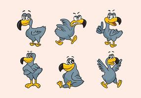 Dodo stripfiguur Pose Vector Illustration