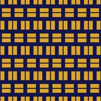 naadloos meetkundig patroon met gouden pleinen Aan donker blauw achtergrond. vector afdrukken voor kleding stof achtergrond