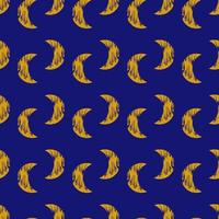 naadloos meetkundig patroon met gouden borstel maan hand- tekening. vector afdrukken voor kleding stof achtergrond, textiel