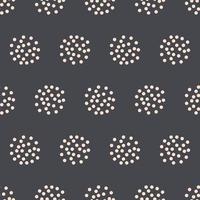 naadloos meetkundig patroon met wit dots Aan donker achtergrond. vector afdrukken voor kleding stof achtergrond, textiel