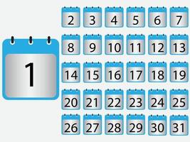 kalender datum icoon set, vector illustratie kalender icoon