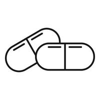 medisch capsule icoon, schets stijl vector