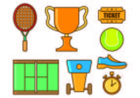 Set Van Tennis Icons vector