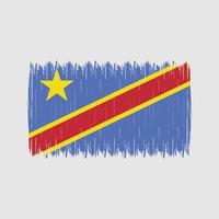 republiek congo vlag borstel vector