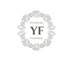 yf initialen brief bruiloft monogram logos verzameling, hand- getrokken modern minimalistisch en bloemen Sjablonen voor uitnodiging kaarten, opslaan de datum, elegant identiteit voor restaurant, boetiek, cafe in vector