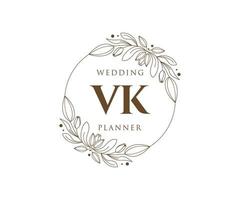 vk initialen brief bruiloft monogram logos verzameling, hand- getrokken modern minimalistisch en bloemen Sjablonen voor uitnodiging kaarten, opslaan de datum, elegant identiteit voor restaurant, boetiek, cafe in vector