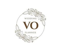 vo initialen brief bruiloft monogram logos verzameling, hand- getrokken modern minimalistisch en bloemen Sjablonen voor uitnodiging kaarten, opslaan de datum, elegant identiteit voor restaurant, boetiek, cafe in vector