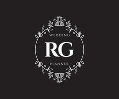 rg initialen brief bruiloft monogram logos verzameling, hand- getrokken modern minimalistisch en bloemen Sjablonen voor uitnodiging kaarten, opslaan de datum, elegant identiteit voor restaurant, boetiek, cafe in vector